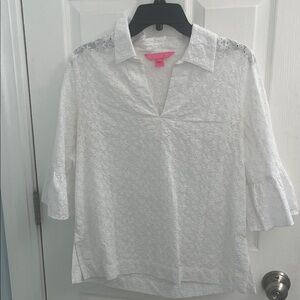 Lilly Pulitzer White Eyelet Blouse